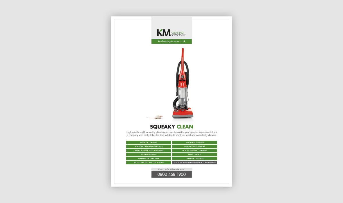 KM Cleaning advertising